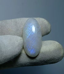 حجر القمر 23.6 قيراط للبيع - Adularia MoonStone - حجر القمر قوس قزح - حجر بخت شهر يونيو -31x15x6mm
