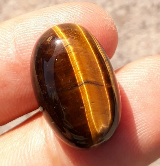 20.7ct Tiger Eye Cabochon - June Birthstone - June Birthstone -  21x13mm