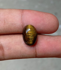 9.2ct Tiger Eye Cabochon - June Birthstone - June Birthstone -  16x11x7mm
