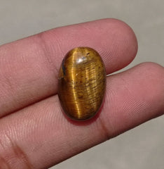 18ct Tiger Eye Cabochon - June Birthstone - June Birthstone -  21x14x7mm