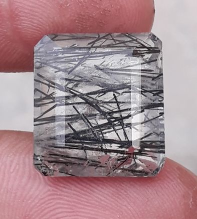 21.4 قيراط كوارتز أسود متورم - كوارتز روتيل أسود - كوارتز متورم - 21x17x9 ملم