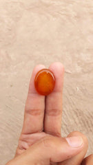 حجر العقيق 26 قيراط - حجر كريم عقيق طبيعي - عقيق برتقالي - بورتاجال يماني - 25x20 ملم
