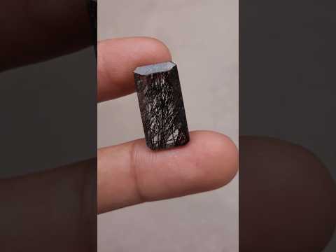14.8 قيراط كوارتز أسود متورم - كوارتز روتيل أسود - كوارتز متورم -22x12x7 ملم