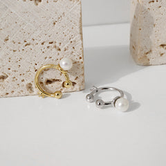 Fashion Shell Pearl Non-Pierced Earrings - Gold-Plated Silver Pearl Earrings for women - Perfect Pearl Earrings with Gift Wrapping Included