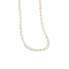 Women Natural Pearl Water drop Necklace - Palladium-Plated Silver Pearl Necklace - Perfect Pearl Necklace with Gift Wrapping Included
